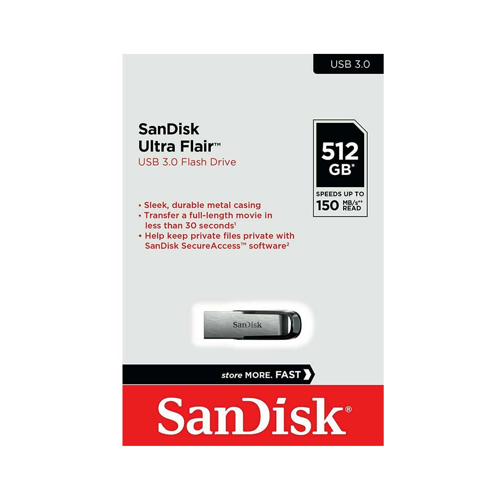 Sandisk Ultra Flair 3.0 Flashdrive 512GB Sandisk Ultra Flair 3.0 Flashdrive 512GB